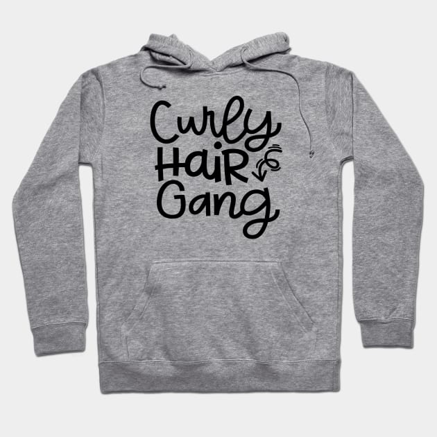 Curly Hair Gang Hairstylist Curly Hair Cute Hoodie by GlimmerDesigns